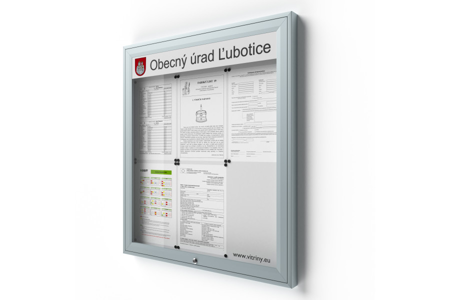 Zárható információs vitrin 6xA4 UP50 felirattal