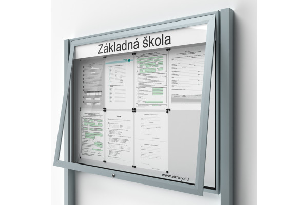 Zárható információs vitrin 8xA4 UP50 táblával és oszlopokkal