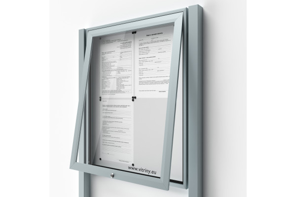 Zárható információs vitrin 4xA4 oszlopokkal