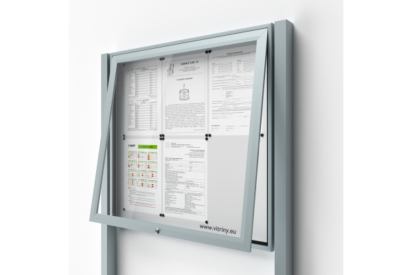 Zárható információs vitrin 6xA4 oszlopokkal