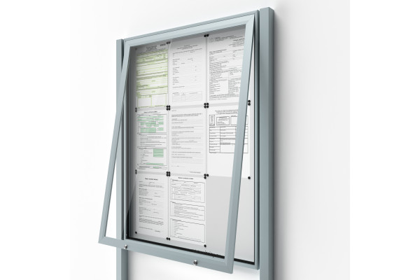 Zárható információs vitrin 9xA4 oszlopokkal