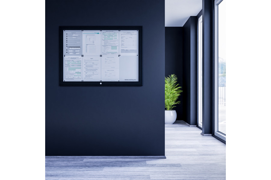 Zárható információs vitrin V-UP50-4-ral