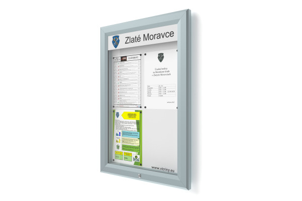 Kültéri információs vitrin 4xA4 UP60 felirattal