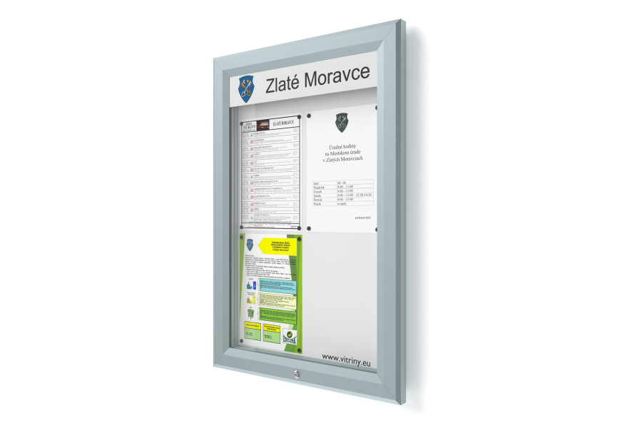 Kültéri információs vitrin 4xA4 UP60 felirattal