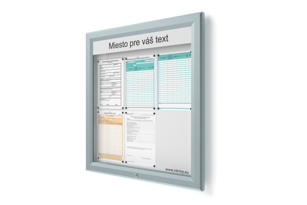 Kültéri információs vitrin 6xA4 UP60 felirattal