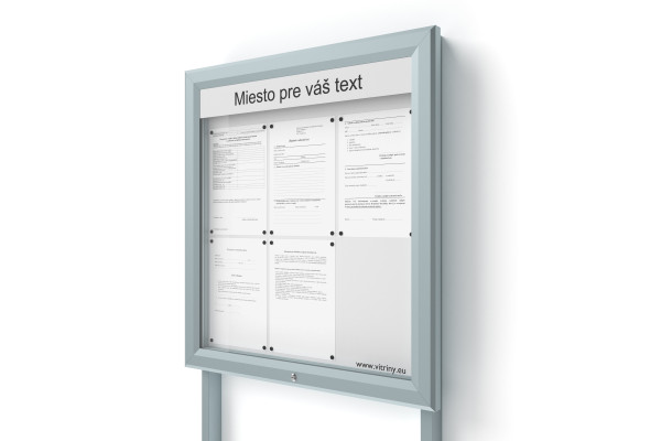 Kültéri információs vitrin 6xA4 UP60 táblával és oszlopokkal