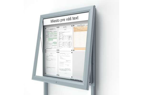 Kültéri információs vitrin 6xA4 UP60 táblával és oszlopokkal