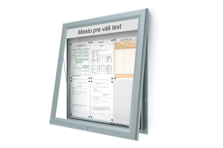 Kültéri információs vitrin 6xA4 UP60 felirattal