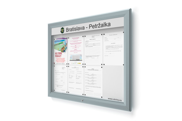 Kültéri információs vitrin 8xA4 UP60 felirattal