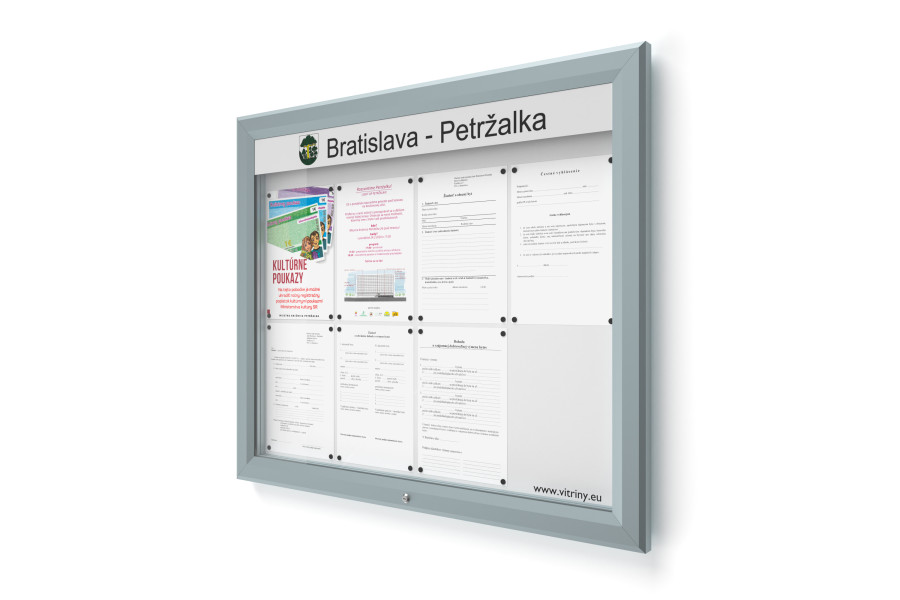 Kültéri információs vitrin 8xA4 UP60 felirattal