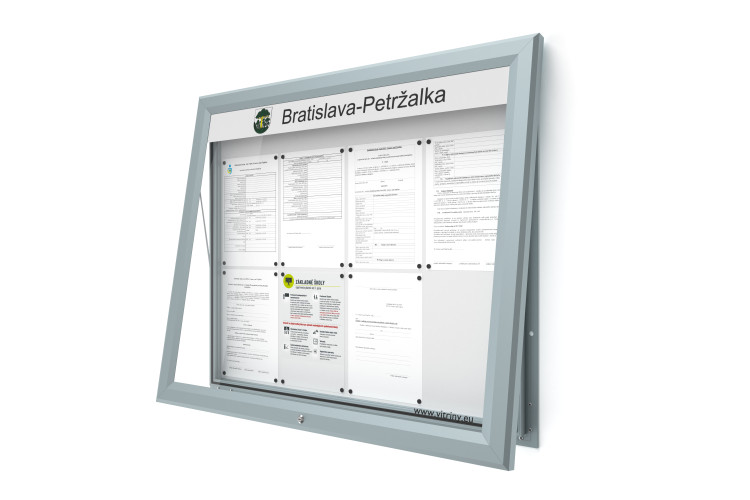Kültéri információs vitrin 8xA4 UP60 felirattal