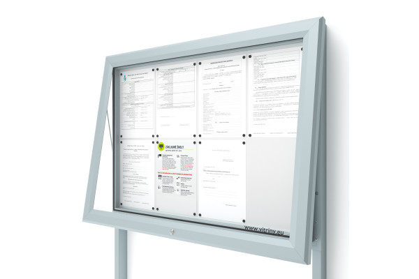 Kültéri információs vitrin V-UP60-8-N oszlopokkal