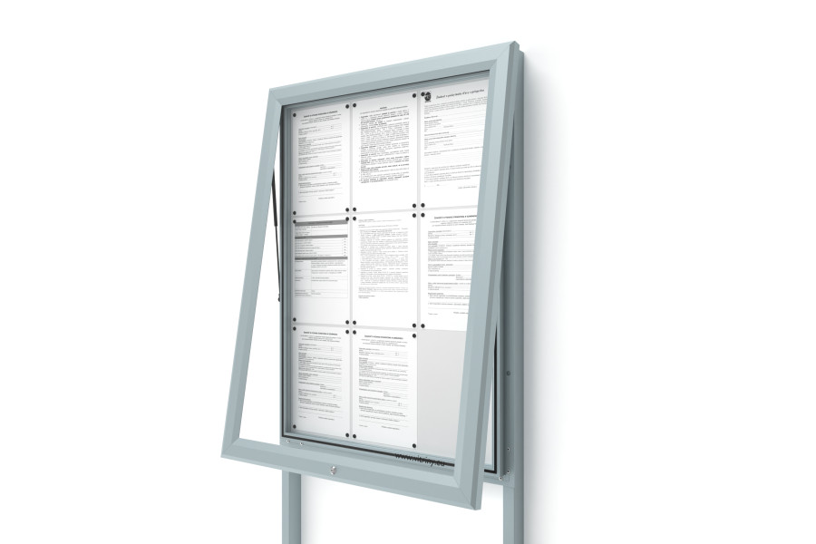 Kültéri információs vitrin V-UP60-9-N oszlopokkal