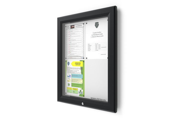 Kültéri információs vitrin V-UP60-4-ral