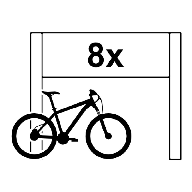 8 személyes kerékpártárolók reklámfelülettel