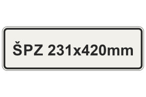Rendszámtábla tábla, 231x420 mm