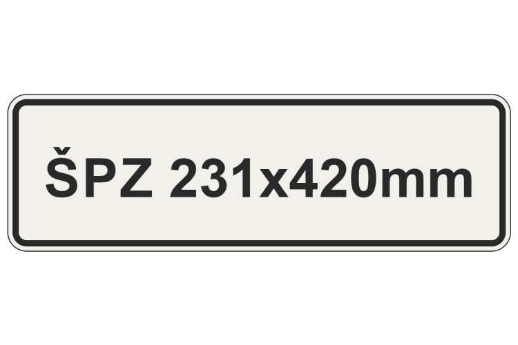 Rendszámtábla tábla, 231x420 mm