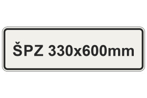 Rendszámtábla tábla, 330x600 mm