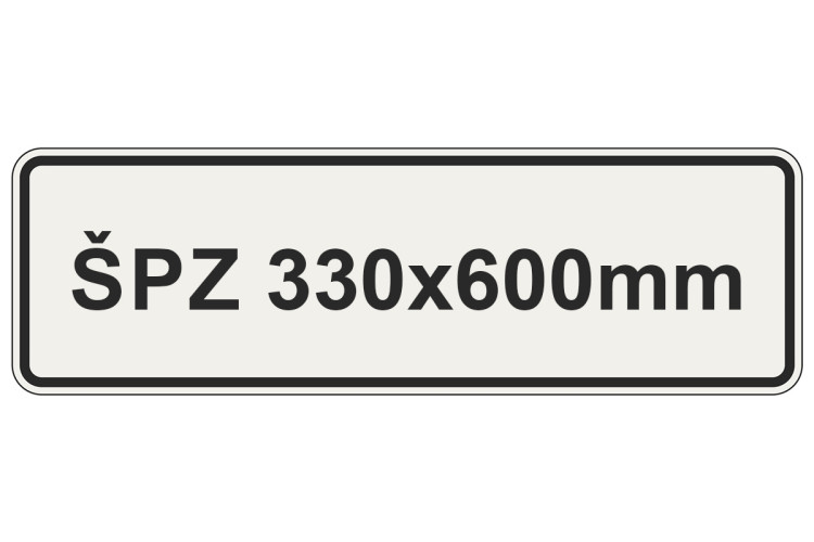 Rendszámtábla tábla, 330x600 mm