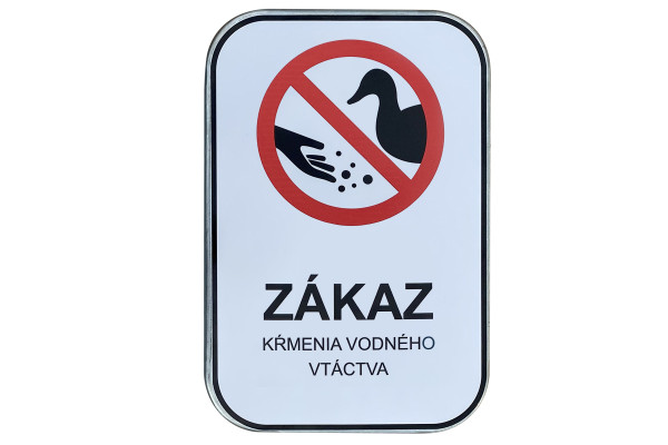 Vízimadarak etetését tiltó tábla, 200x300 mm