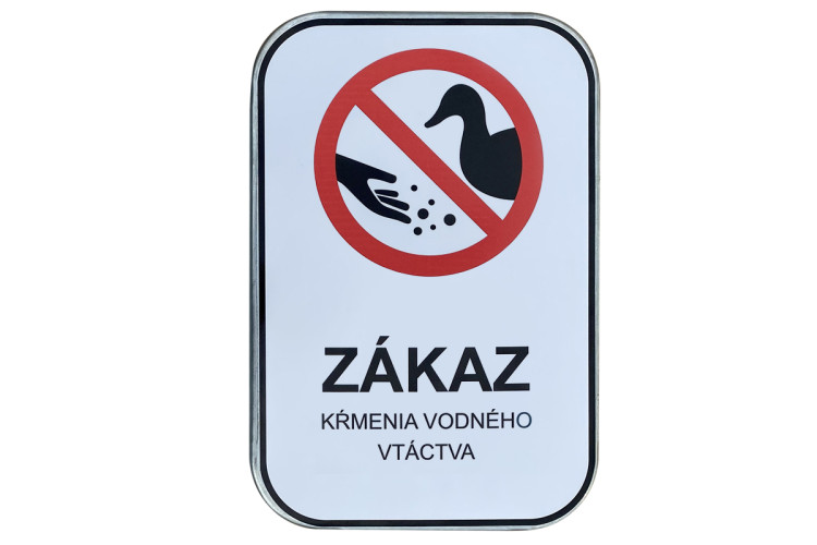 Vízimadarak etetését tiltó tábla, 200x300 mm