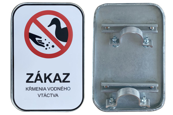 Vízimadarak etetését tiltó tábla, 200x300 mm