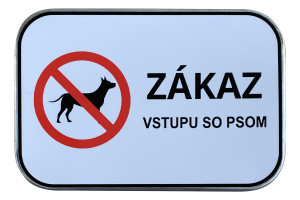 Kutyát bevinni tilos tábla, 420x315 mm