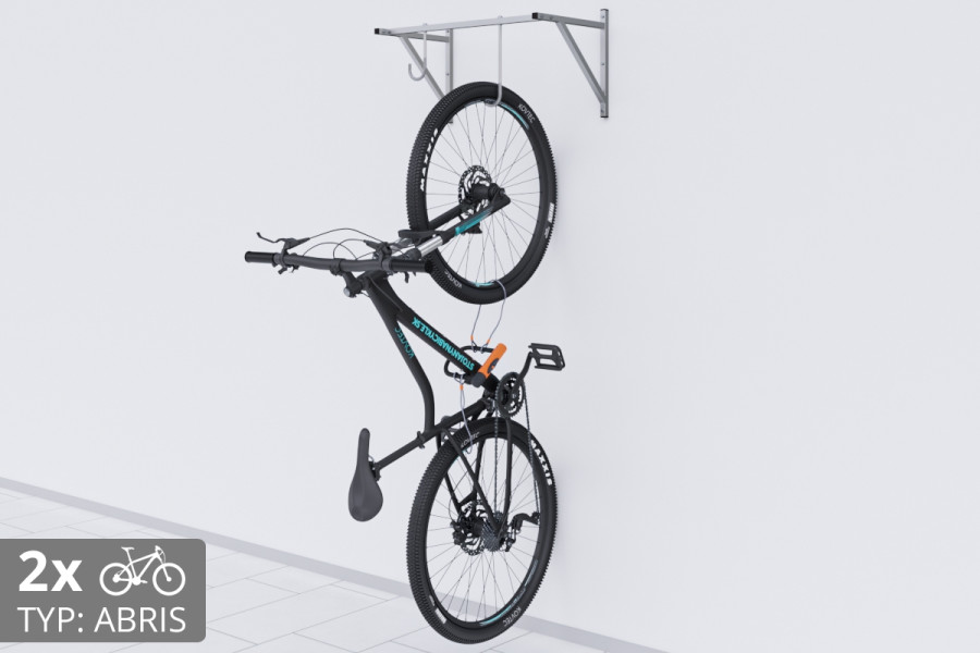 Falra szerelhető kerékpártartó, 2 személyes ABRIS ezüst