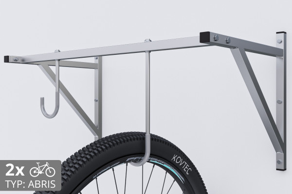 Falra szerelhető kerékpártartó, 2 személyes, horganyzott ABRIS