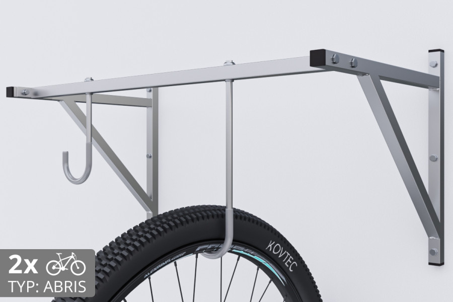 Falra szerelhető kerékpártartó, 2 személyes ABRIS ezüst