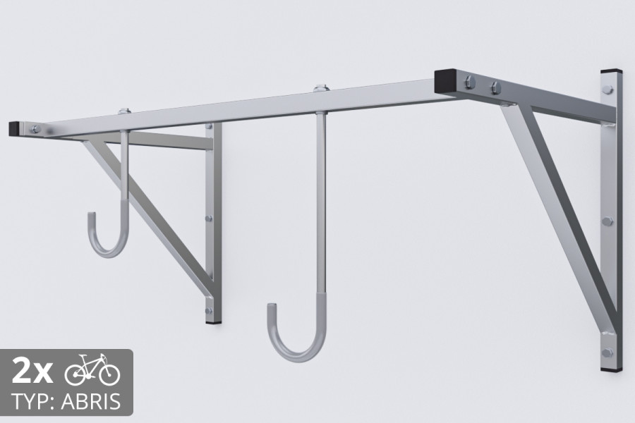 Falra szerelhető kerékpártartó, 2 személyes ABRIS ezüst