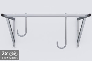 Falra szerelhető kerékpártartó, 2 személyes ABRIS ezüst