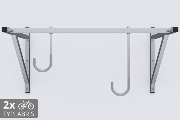Falra szerelhető kerékpártartó, 2 személyes, horganyzott ABRIS