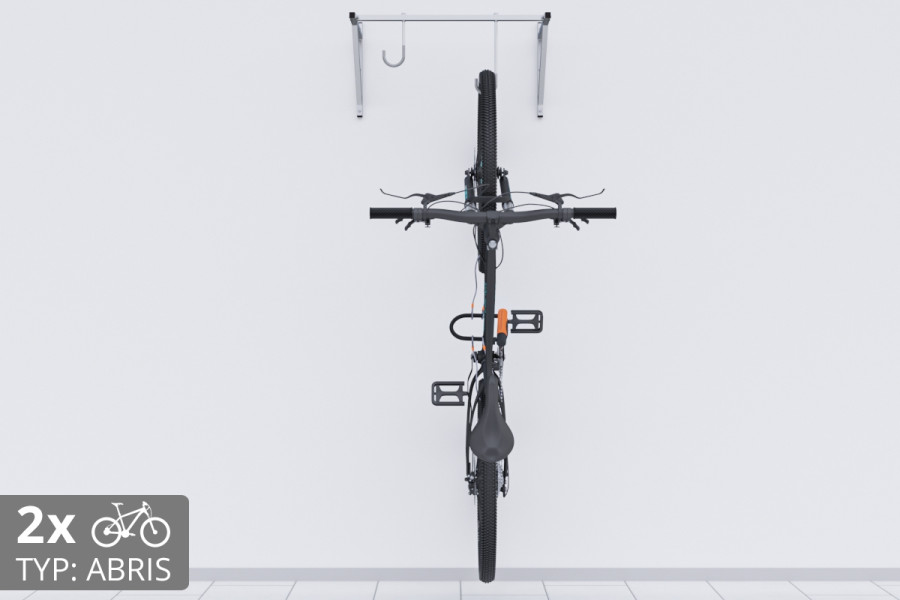 Falra szerelhető kerékpártartó, 2 személyes ABRIS ezüst