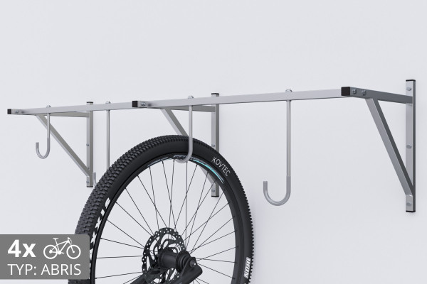 Falra szerelhető kerékpártartó, 4 személyes, horganyzott ABRIS