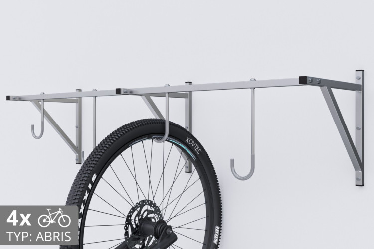 Falra szerelhető kerékpártartó, 4 személyes, horganyzott ABRIS
