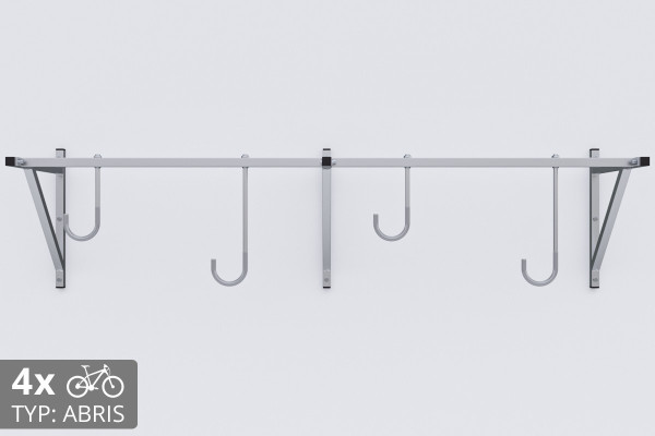 Falra szerelhető kerékpártartó, 4 személyes ABRIS ezüst