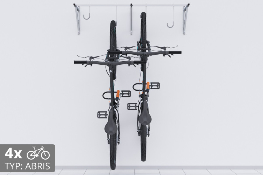 Falra szerelhető kerékpártartó, 4 személyes ABRIS ezüst