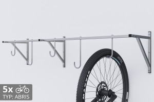 Falra szerelhető kerékpártartó, 5 személyes, horganyzott ABRIS
