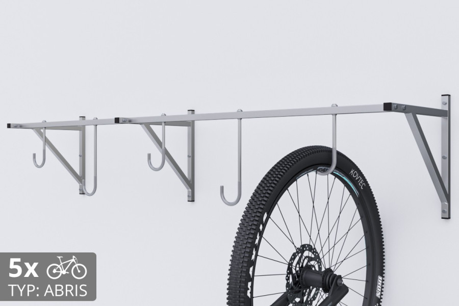 Falra szerelhető kerékpártartó, 5 személyes ABRIS ezüst