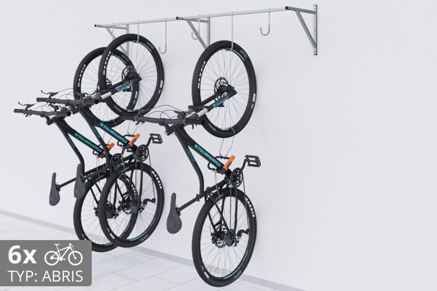 Falra szerelhető kerékpártartó, 6 személyes, horganyzott ABRIS