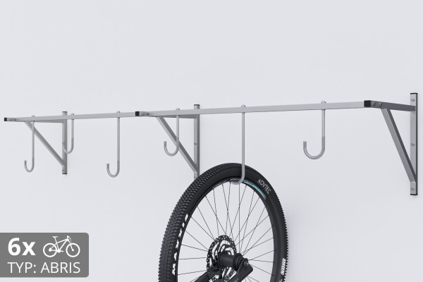 Falra szerelhető kerékpártartó, 6 személyes, horganyzott ABRIS