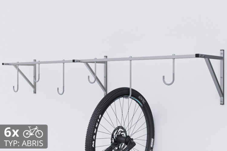 Falra szerelhető kerékpártartó, 6 személyes, horganyzott ABRIS