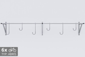 Falra szerelhető kerékpártartó, 6 személyes ABRIS ezüst