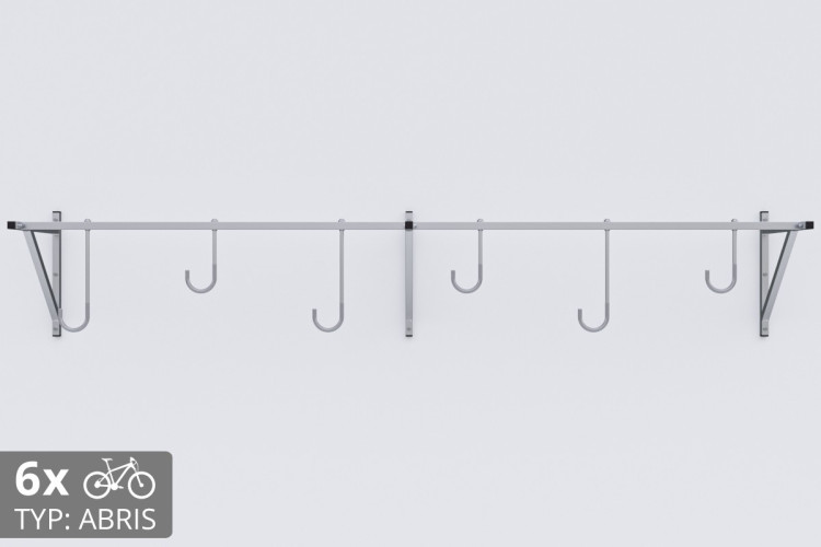 Falra szerelhető kerékpártartó, 6 személyes ABRIS ezüst