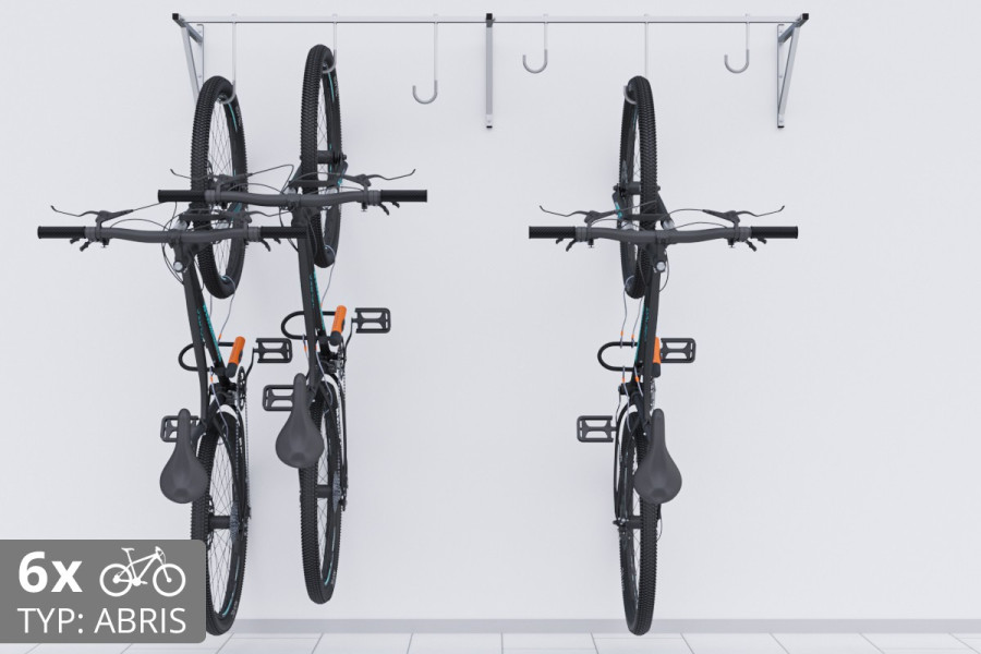 Falra szerelhető kerékpártartó, 6 személyes, horganyzott ABRIS
