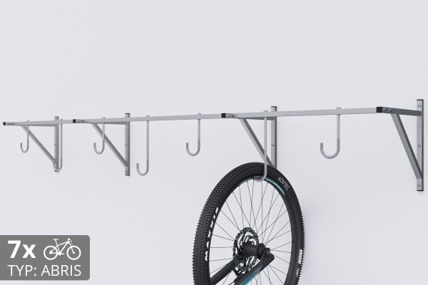 Falra szerelhető kerékpártartó, 7 személyes, horganyzott ABRIS
