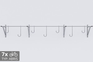 Falra szerelhető kerékpártartó, 7 személyes ABRIS ezüst