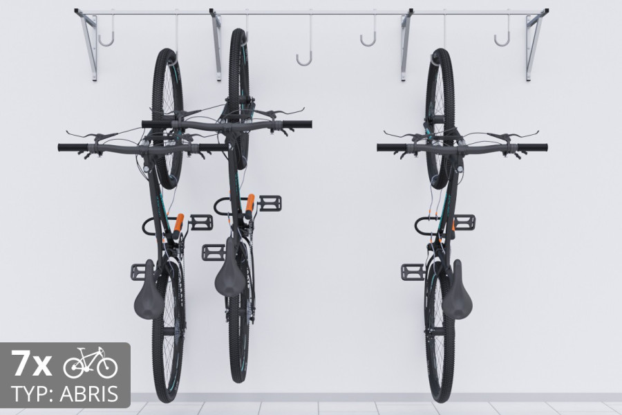 Falra szerelhető kerékpártartó, 7 személyes ABRIS ezüst