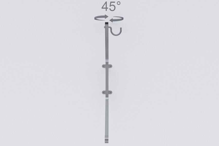 HOOK PRO forgatható kerékpártartó, cinkkel bevont